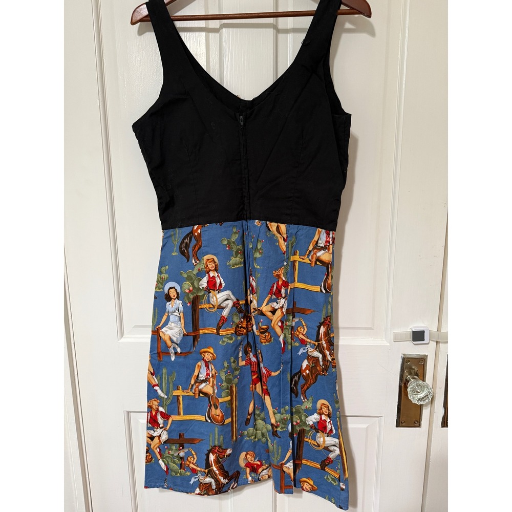 Unique Vintage Rock Steady Retro Western Pin Up Dress, Cowgirl XL $195 - Picture 9 of 10